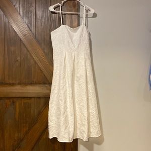 White jacquard shein dress